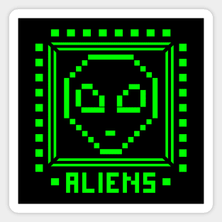 Aliens Pixels Magnet